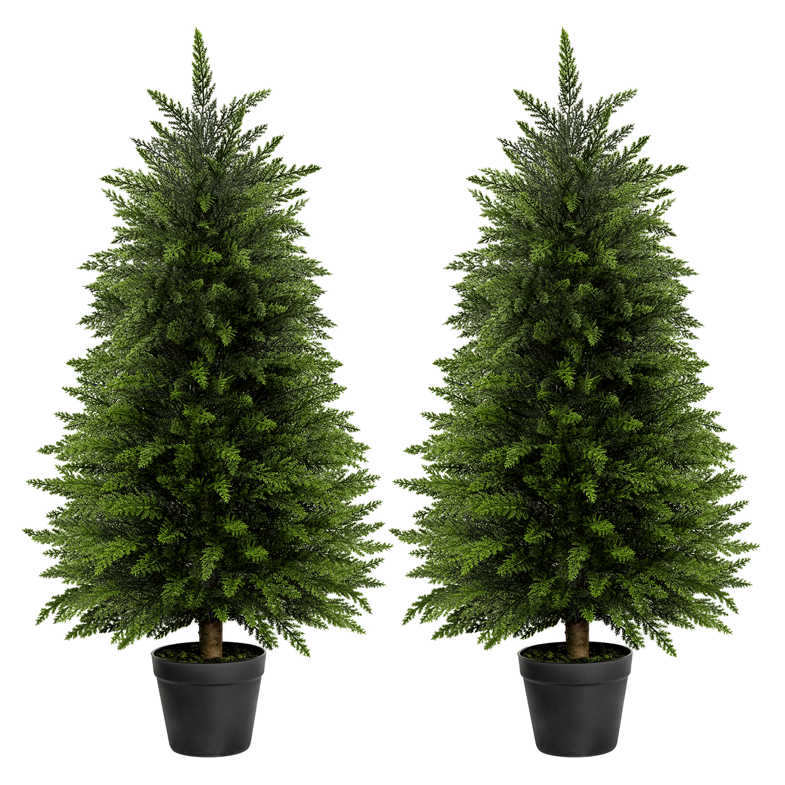 LuceAlberi 3FT artificial cedar topiary trees set of two with pots